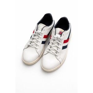 Gola Equipe Mens 11 White Leather Navy Red Stripe Low Top Sneakers CMA207-EQUIPE